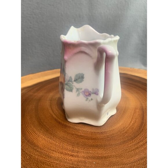 Vintage German Porcelain Creamer Pitcher with Floral Pattern 4 inch tall - Picture 10 of 14